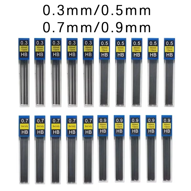 20pcs 0.3/0.5/0.7/0.9mm Mechanical Pencil Refill Art Drawing Painting Metal Automatic Pencil Leads Office School Stationary