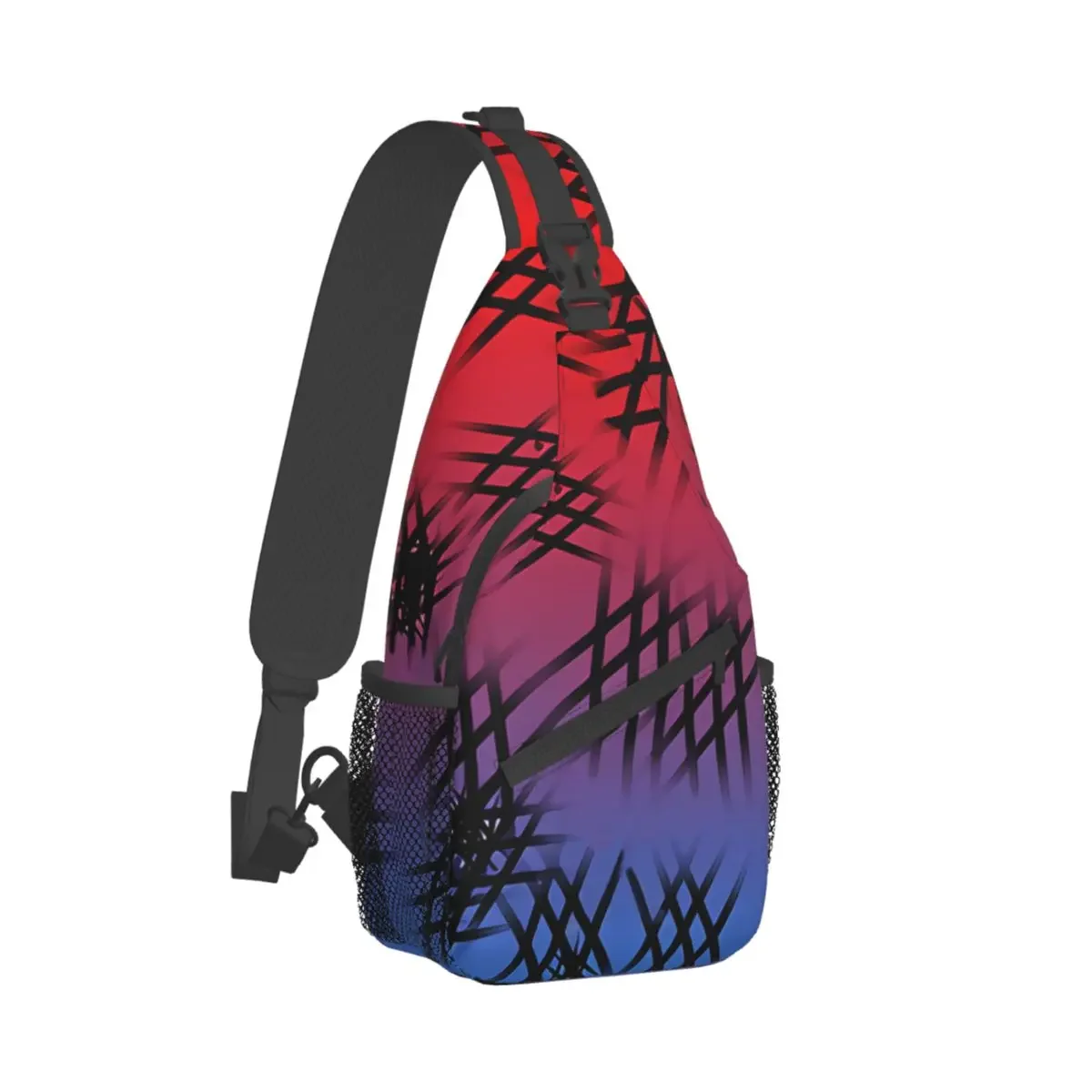 Cross Crucifixion Crossbody Bag Sports Red And Blue Gradient Cross Pattern Chest Bag Unisex Women Man Shoulder Backpacks Travel