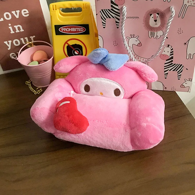 Mini Kuromi Cinnamoroll Doll Sofa Kawaii Stitch Kitty Melody Pompom Purin Stuffed Toys Desktop Decoration Plush Toys Cute Gift