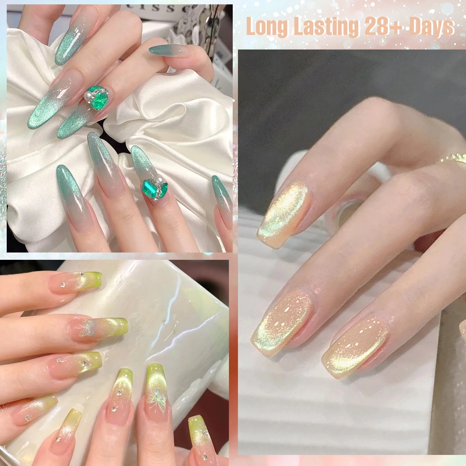 9 قطعة/المجموعة الأخضر الأصفر القط المغناطيسي هلام مسمار مجموعة طلاء أظافر هلام Varnis شبه دائم الأشعة فوق البنفسجية LED هلام مسمار الفن مانيكير كيت مع المغناطيس