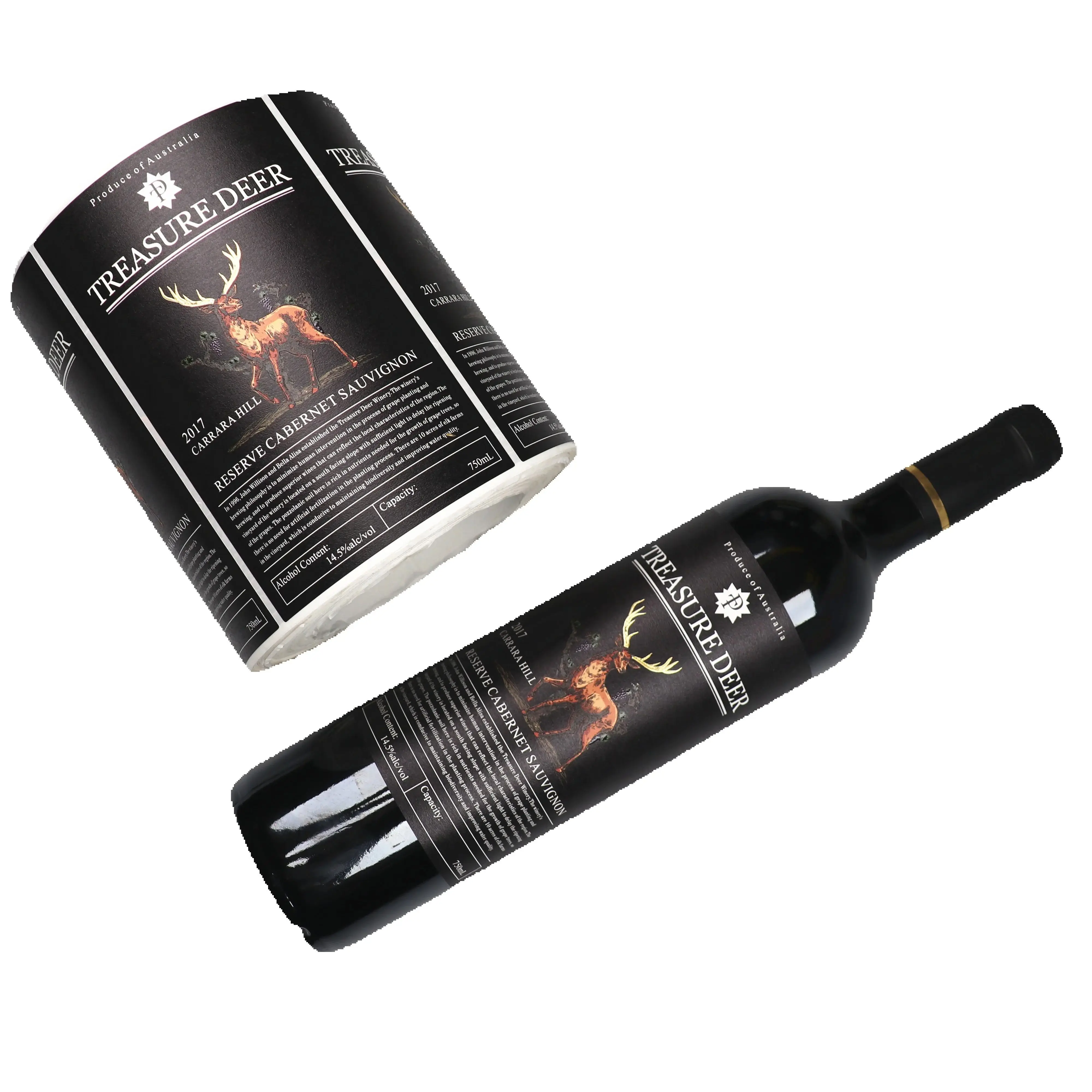 Custom Holographic Label Sticker｜Waterproof Permanent Adhesive｜Premium Wine & Beer Packaging Labels