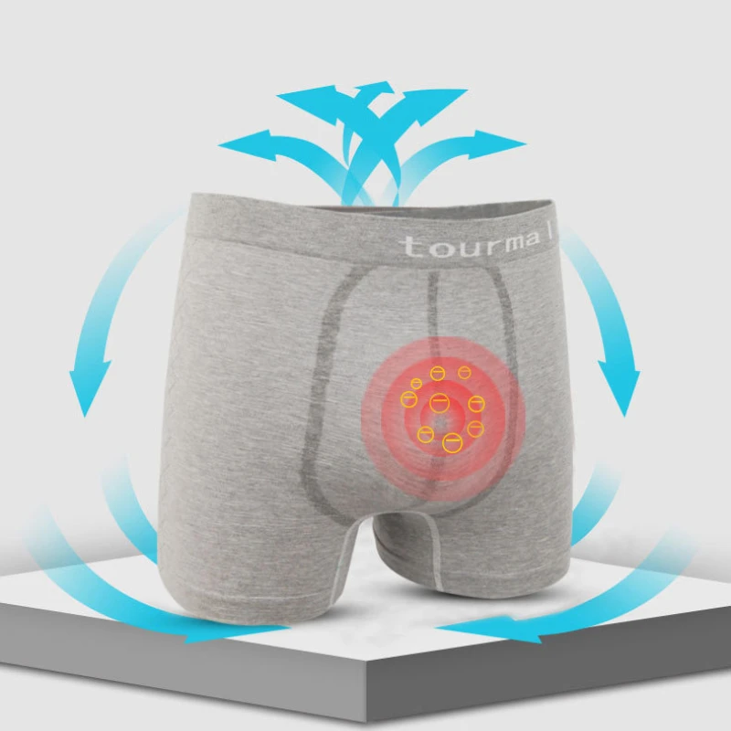 Conductive Yarn Inner Crotch Man Breathable Boxers Penis Pouch Enhance Panties Fitness Gym Push Comfortable Seamless Underwear