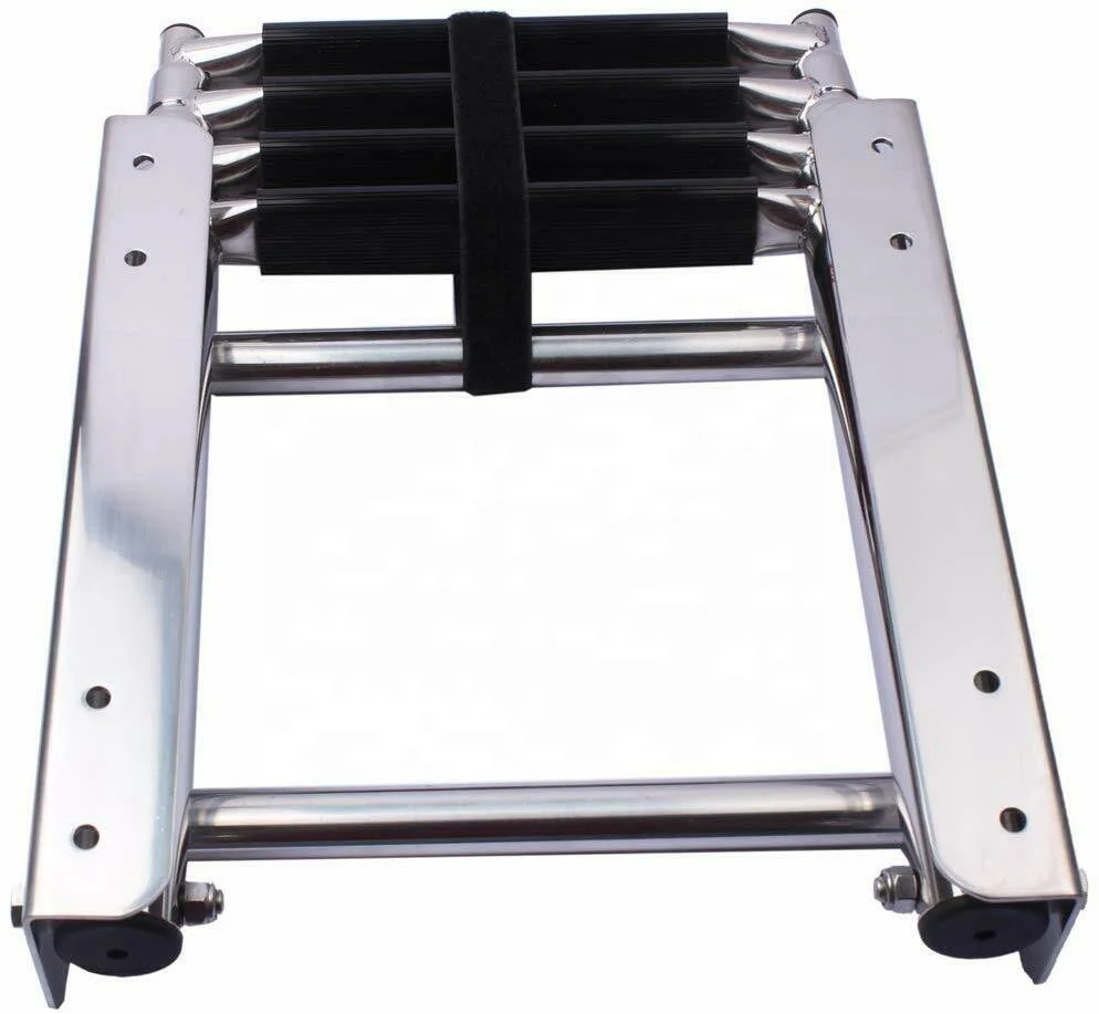 

STTL 2 3 4 Steps Telescoping Ladder Slide Mount Marine Boat Boarding Ladder Under Platform