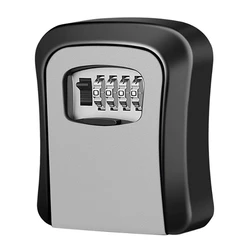 Wall Mount Key Lock Box, 4 Digit Senha Código, Bloqueio de segurança para Casa e Escritório, Secret Storage Box Organizer