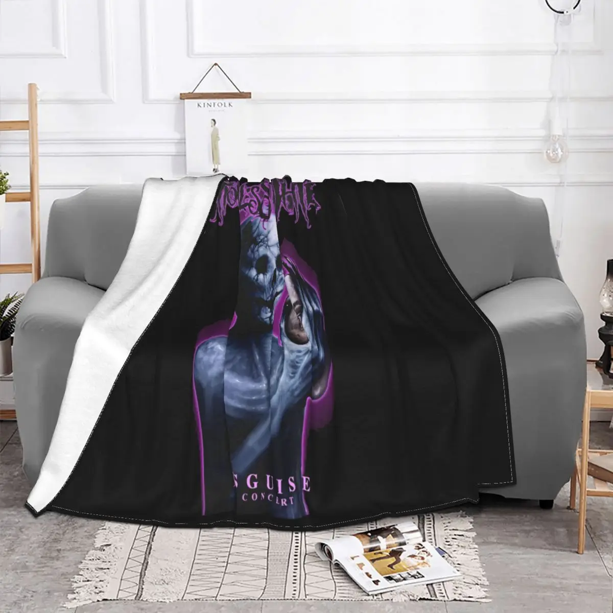 T Motionless In White Disguise Tour 2019 Russia Uk Concert Album Summer Brand New Throw Blanket