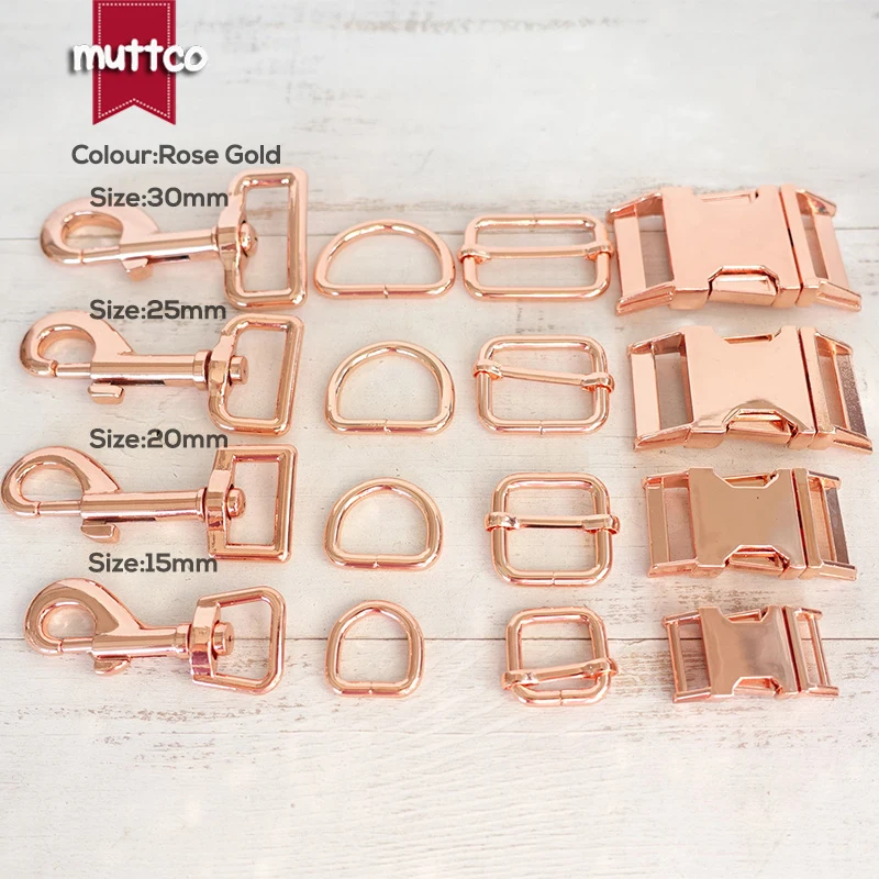 1set (metal buckle+adjust buckle+D ring+metal dog clasp/set) 15,20,25,30mm webbing zinc alloy DIY dog collar accessory 4 colors