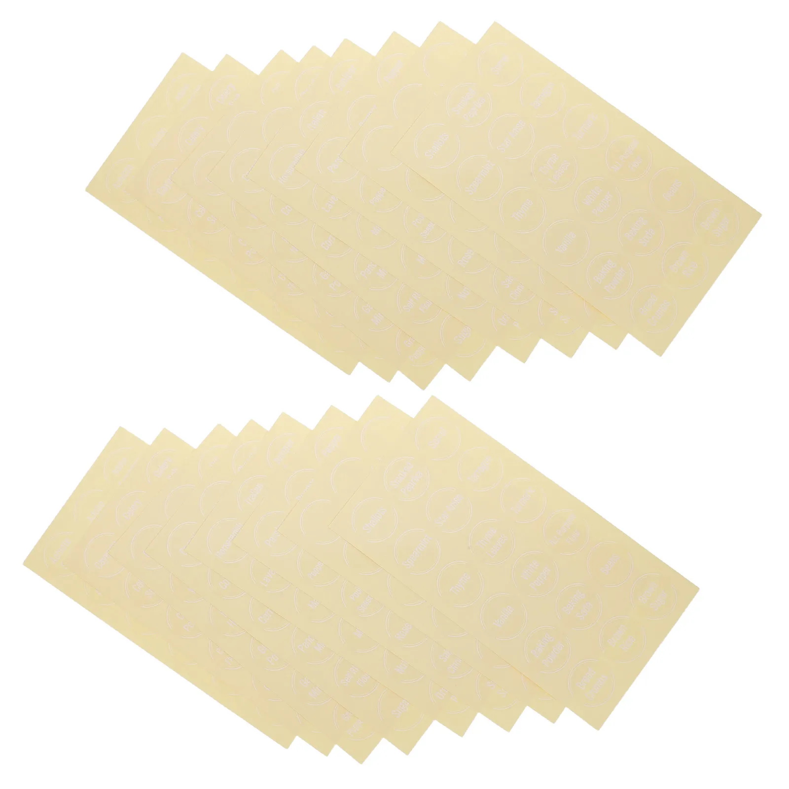 2Sets Waterproof Spice Stickers Round Preprinted Herb Labels Blank Pantry Tags Oil Resistant Tear Proof for Seasoning Jar