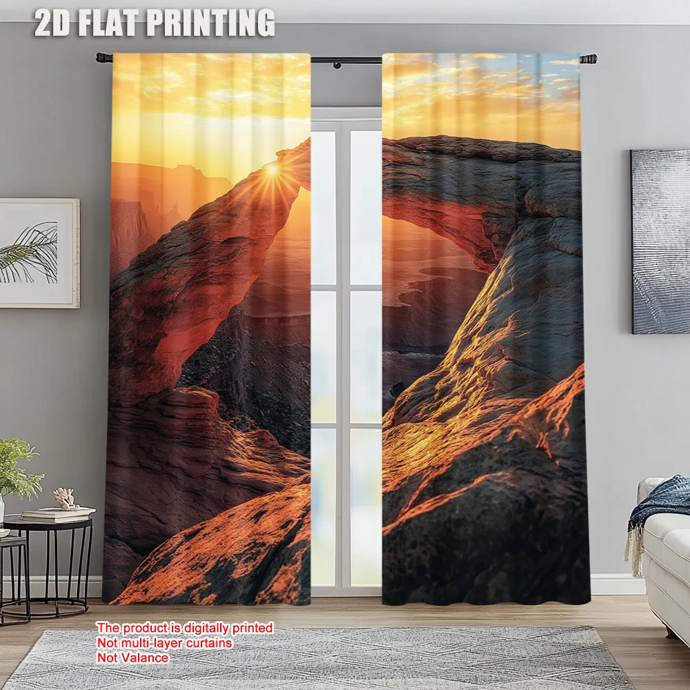 

2pc, Curtains Sunrise Arch Protecting Privacy Versatile Suitable for Home Use Without Electricity