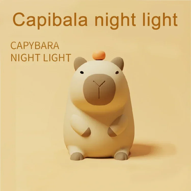 New Capybara Capybara Silicone Night Light Rechargeable Dimmable Bedroom Desktop Soft Light Timed Sleeping Atmosphere Ornament