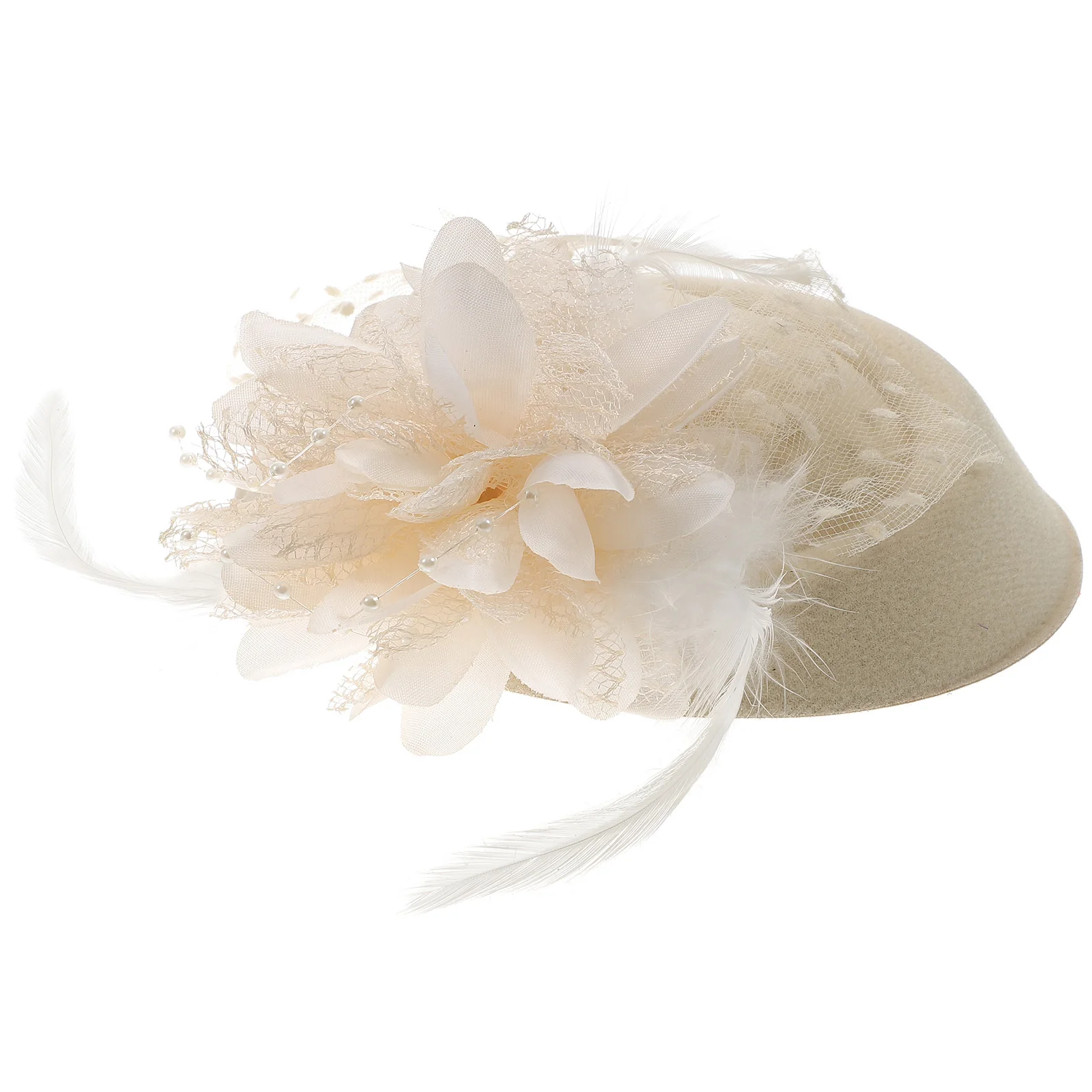 

Pearl Flower Hairpin Beige Dot Barrettes Vintage Bride Women Fascinator Hair Clip Tea Party Hats Wedding Banquet