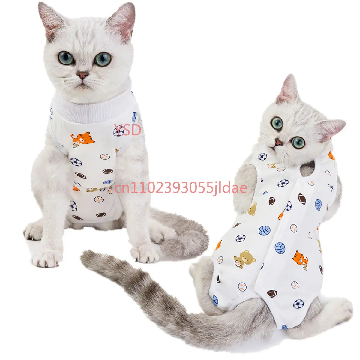 Four-legged Cat Recovery Suit, Anti-licking Clothes for Surgery, Postpartum & Weaning