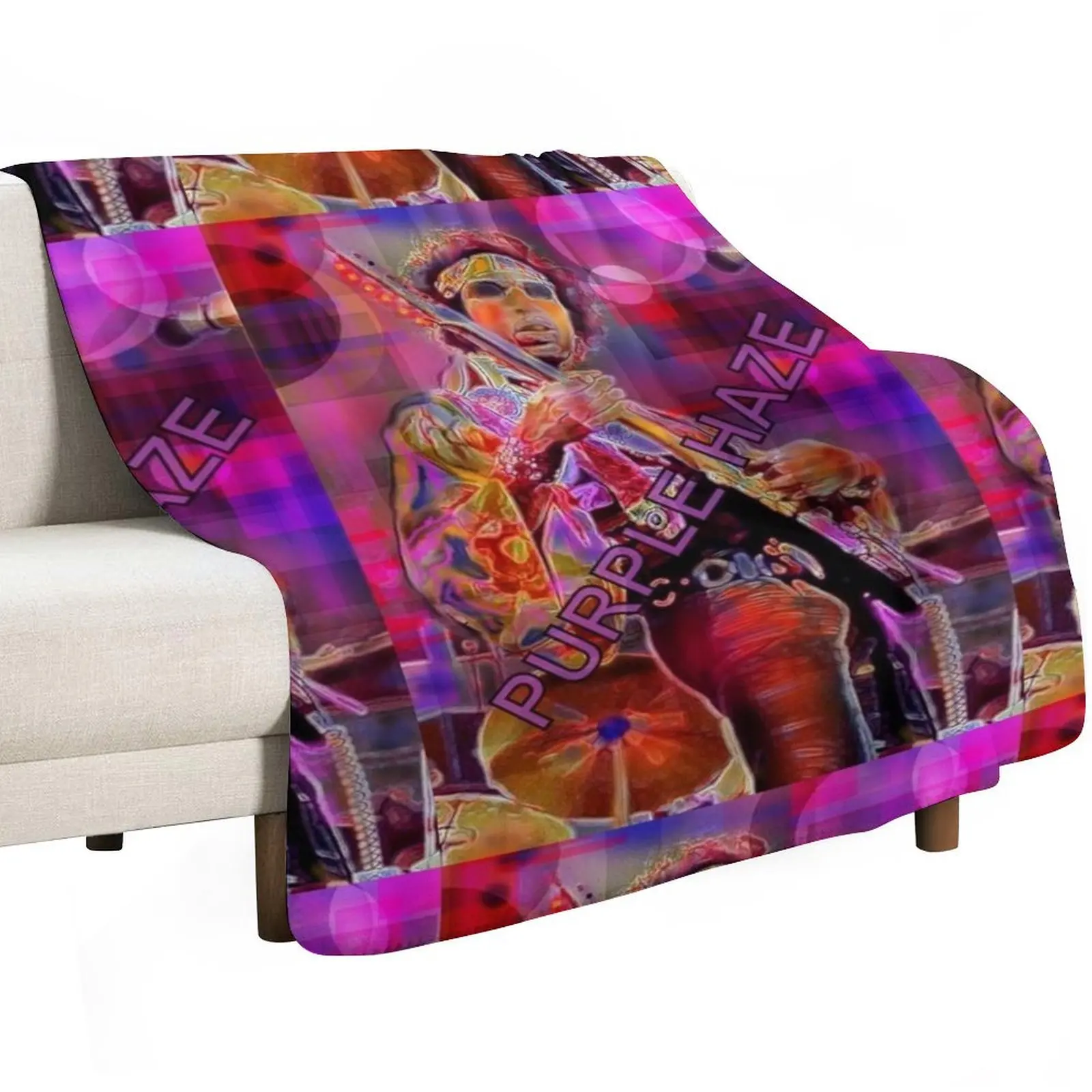 HENDRIX PURPLE HAZE Throw Blanket Travel Size Cozy Blanket for Plane Train