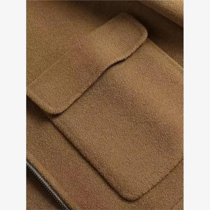 

Men's Woolen Jaet 2024 Autumn Winter Faion Slim Fit Double Sided Velvet Casual Zipper Large Collar Pants for Middle-Aged ...