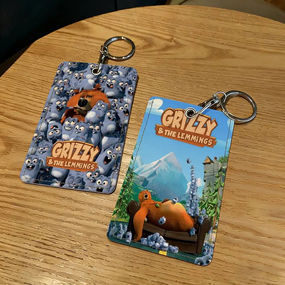 

Мультяшный брелок-держатель для карт с Гриззи и Леммингами, защитный чехол для ключей и дверных замков, подарок для обеспечения безопасности