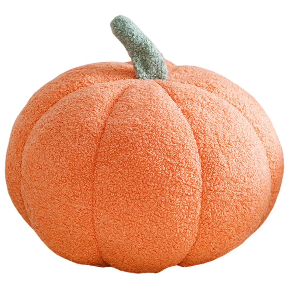 Pumpkin Shaped Throw Pillow Teddy Fleece Stuffed Pumpkin Decoration Pillow Creative Special-Shaped Sofa Cushion Room Decoration