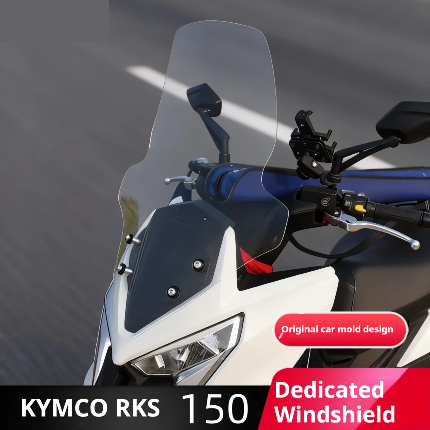 For Kymco Racing X 150 RKS150 Heightened Widened Windshield Front Wind Deflector Scooter Mod Parts Parabrisas Paramani Borse