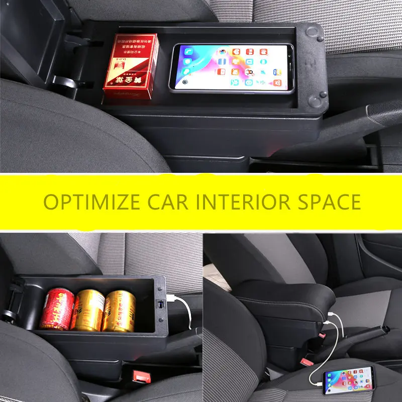 For Toyota Yaris Sol 1998 1999 2000 2001 2002 2003 2004 2005 Car Armrest Box Internal Modification USB Led Accessories