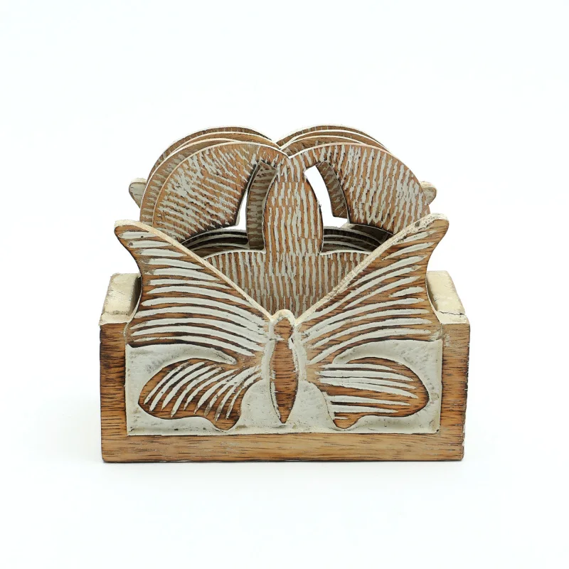 

Aesthetic Chic Chic addition Coasters Modern Quality Rings Stains Water Water rings Wooden Coasters for Home and Office Use-Set