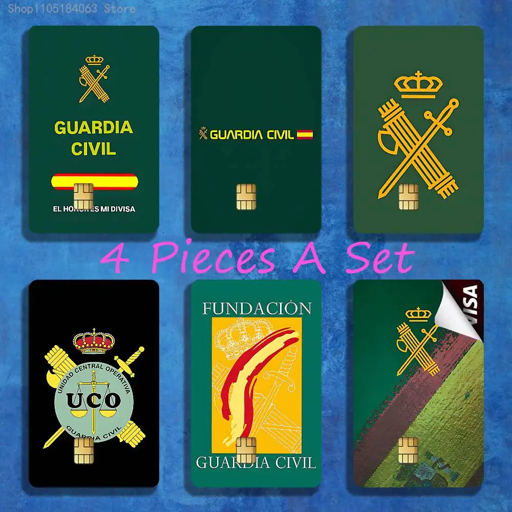 S-Spanish G-Guard Civil Emblem Stickers Credit Visa Debit Bank Charge Card Bus Metro Waterproof Sticker Decal Decoration