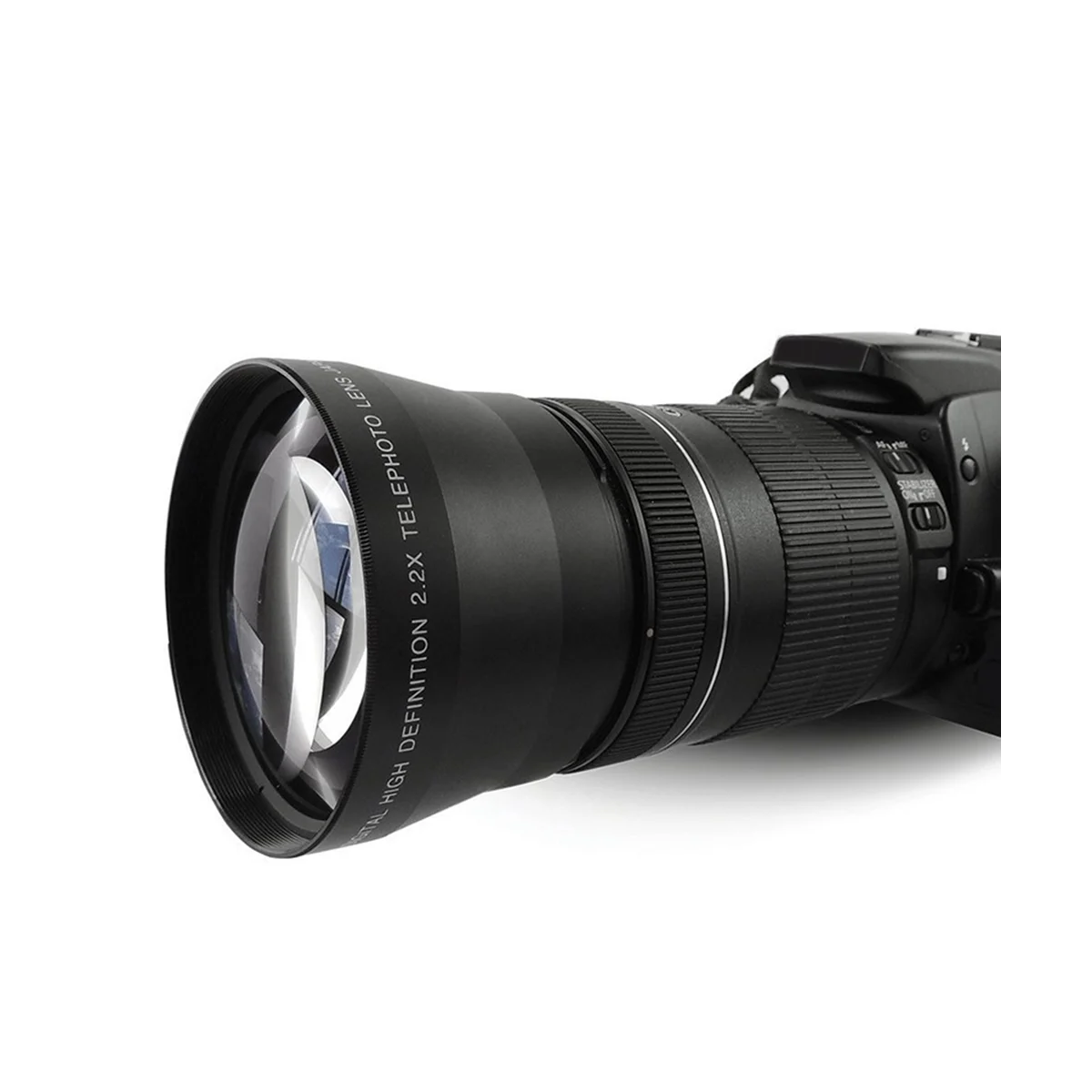 Телеконвертер 72 мм, 2,2 дюйма, универсальный телеконвертер для зеркальных камер, подходит для беззеркальных камер Canon, Nikon, Sony