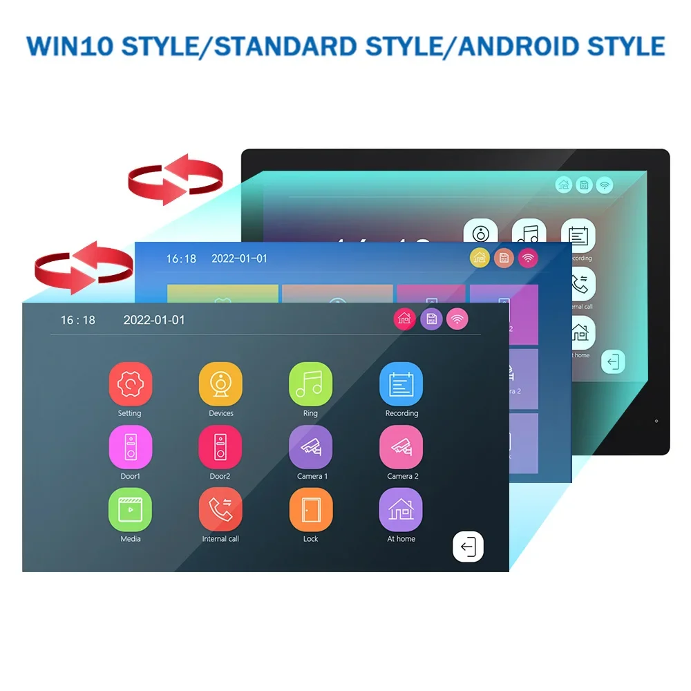 Tuya Videocitofono intelligente da 7 pollici Videocitofono 1080p Campanello 160 °   Sblocco scheda IC per telecamera WiFi Porteiro Electronic Doorman