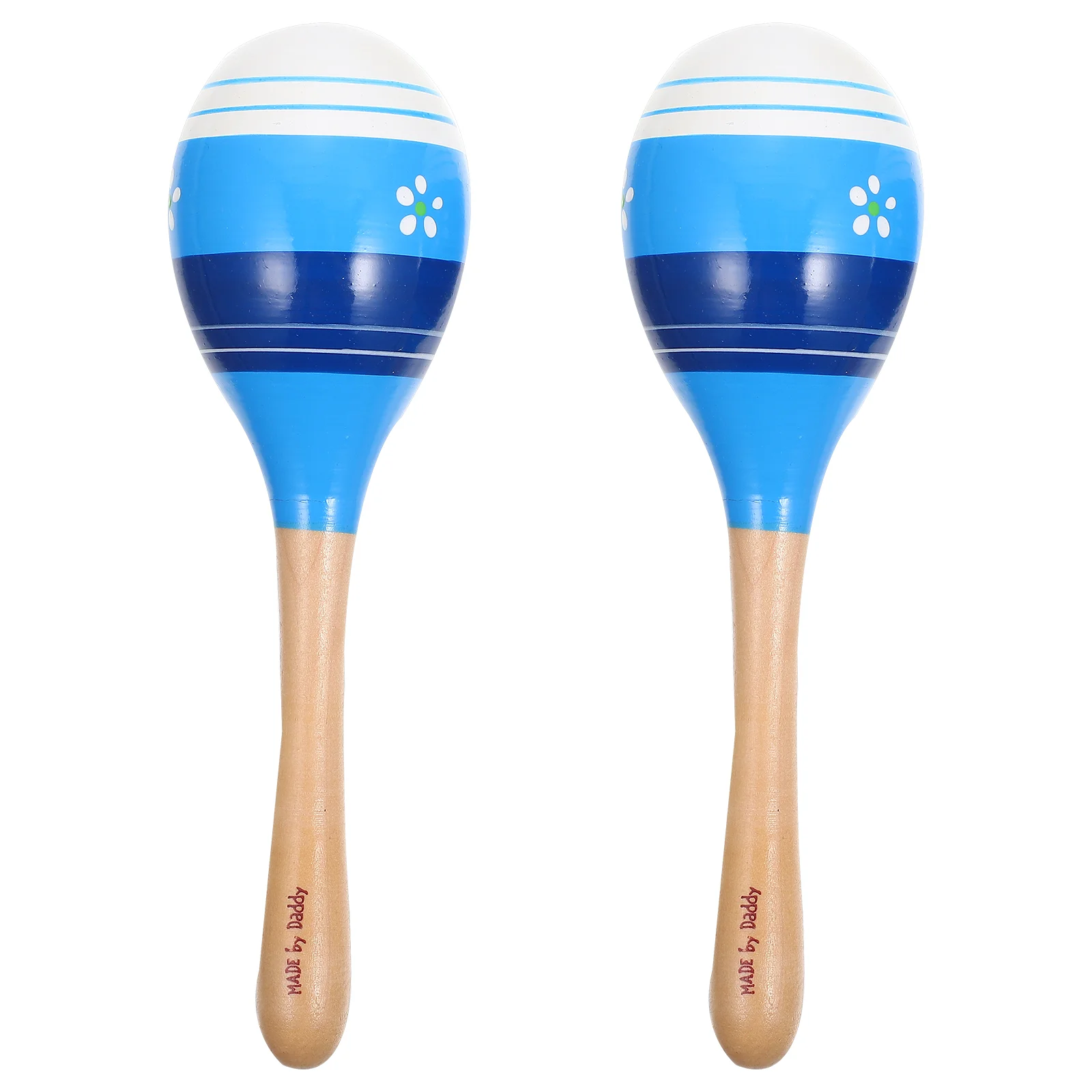 

2 Pcs Striped Cartoon Maracas Sand Hammers for Preschoolers Kids Musical Toy Sensory Play Cognitive Instrument Wood