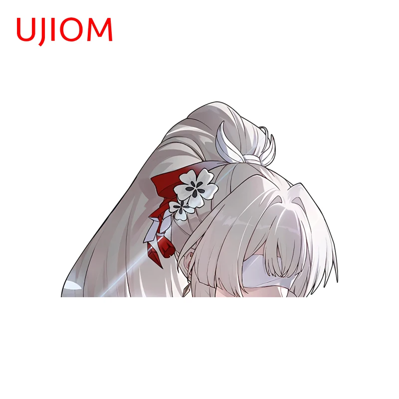 UJIOM Hiyuki Peeker Wuthering Waves Autocollant Mural Tendance et Captivant en PVC Imperméable Décoration Murale Personnalisée pour Salle de Bain