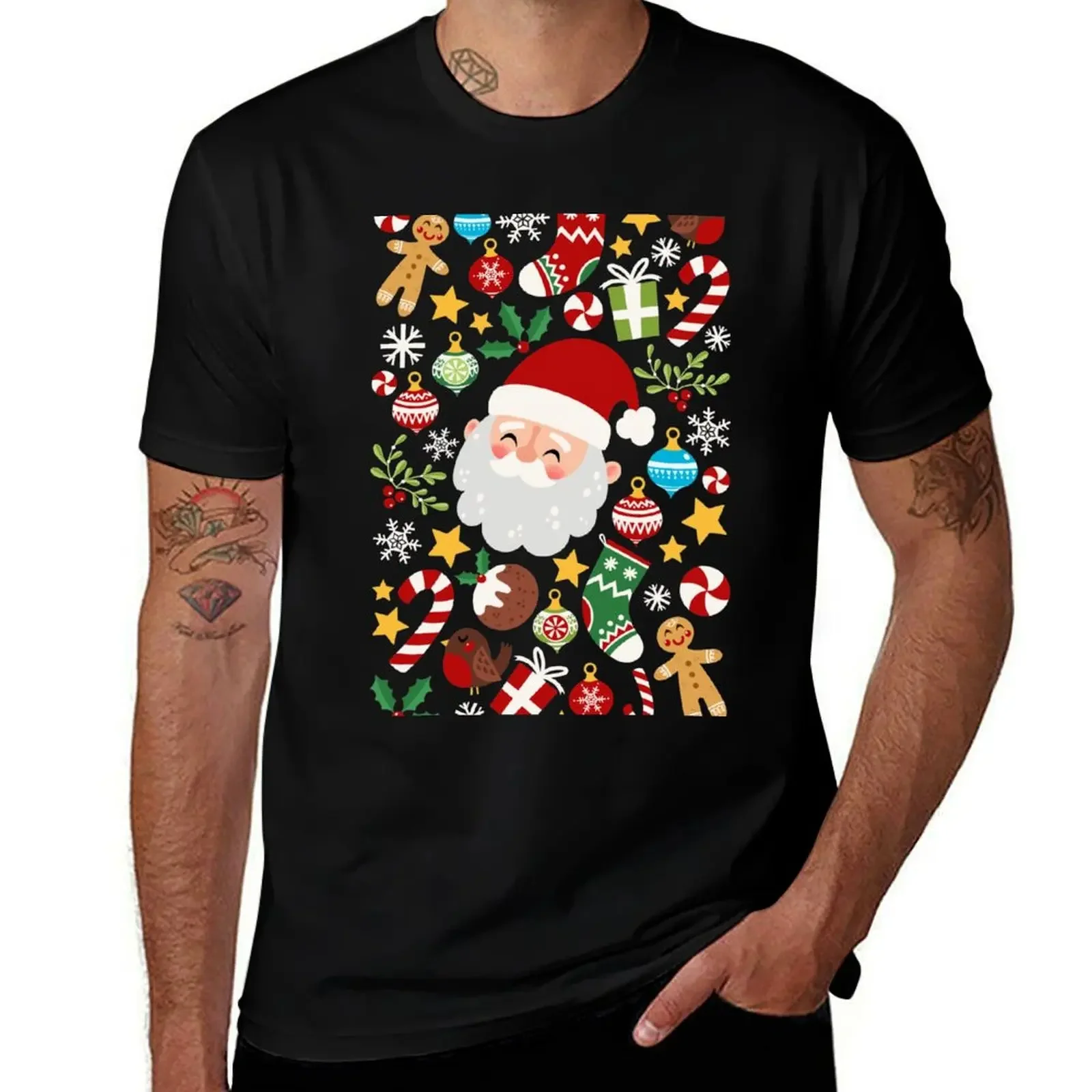 

Some of Santa’s favourite things - Red Christmas card T-Shirt rapper graphic tees Man t-shirt men tshirt