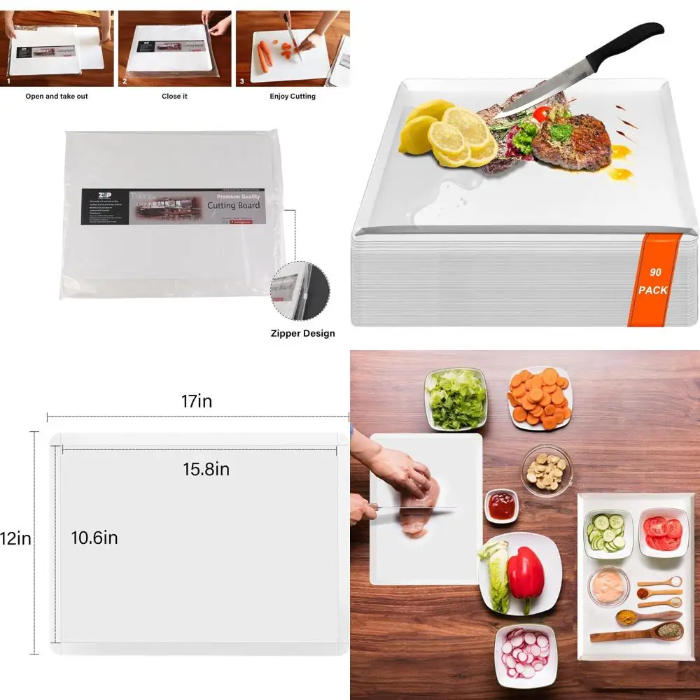 

Гибкие пластиковые разделочные доски 17x12, набор из 90 предметов для кухни и коммерческого использования