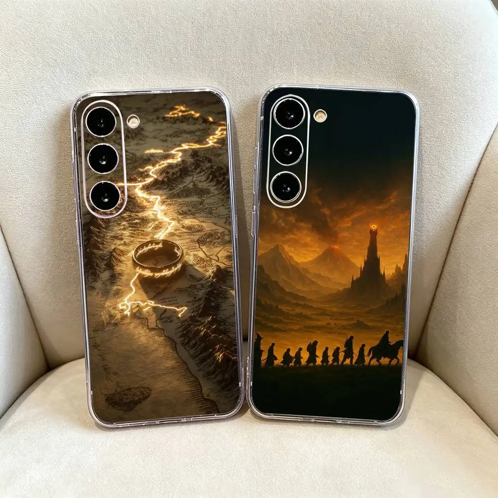 The Lord of the R-Rings Map Clear Phone Case for Samsung Galaxy A71, A70, A40,A52, A51, A30
