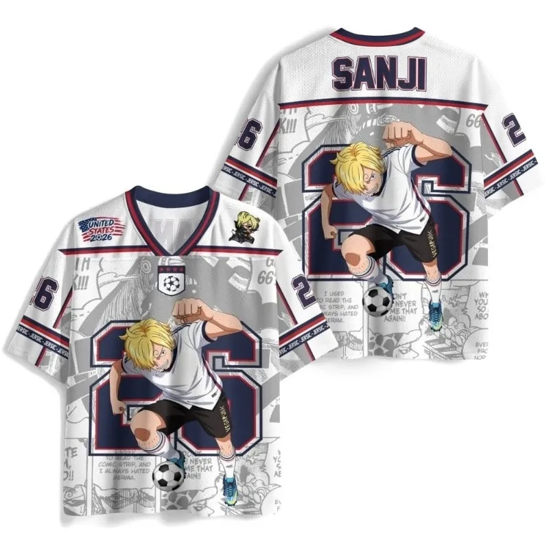 2026 New One Piece Sanji #26 Themed Jersey, Y2K Japanese Anime Style Sports & Casual T-Shirt, Adult/Children's Family Matching