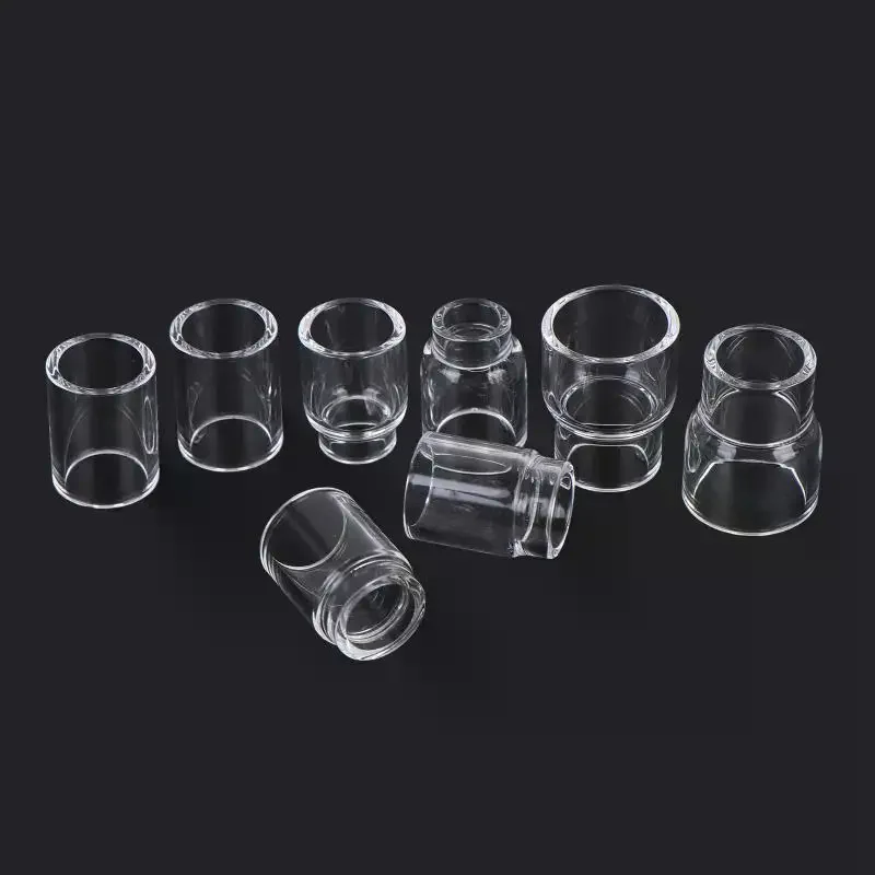 2Pcs TIG Welding Torch Stubby Gas Lens Replacement Parts with 7 Size Glass Set Compatible with WP17 WP18