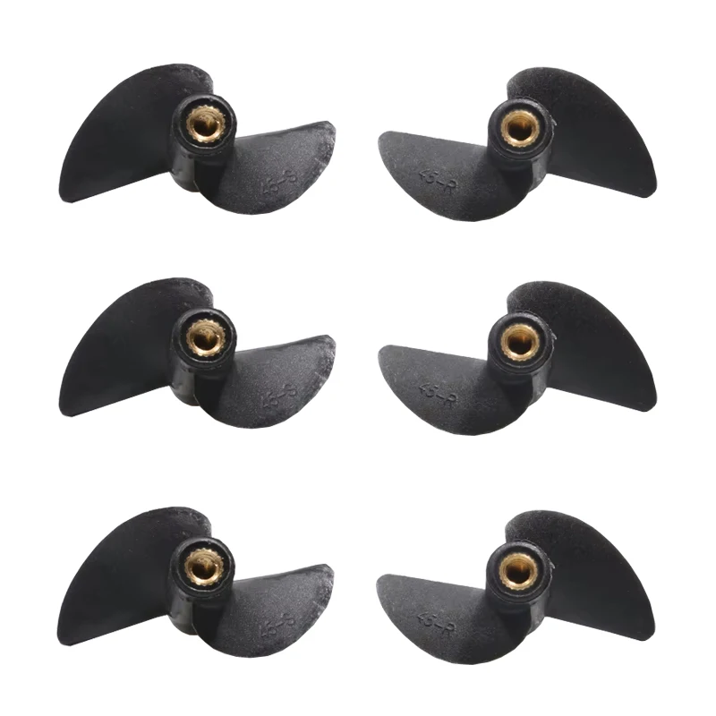 3Pairs RC Boat M4 Shaft Propellers Copper Core 2-blade Positive/Reverse Nylon Plastics Diameter 35/39/42/45mm Semi-immersed-Prop