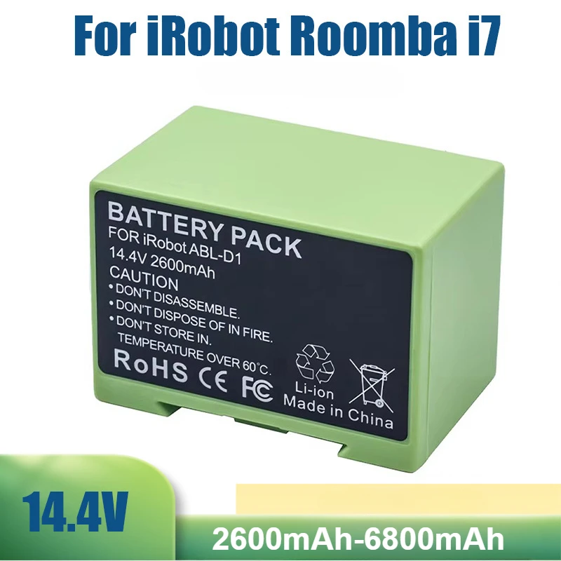 14.4V 2600-6800mAh Battery Replacement for IRobot Roomba E and I Series I7+ E5 7150 7550 I3 3150 I3+ 3550 I4 4150 I4+ 4624864 I7