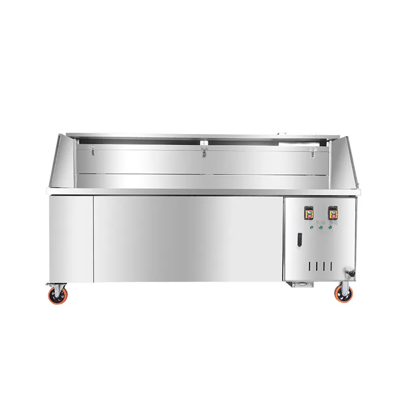 LMM commercial environmental protection purification fume outdoor stall mobile flat suction stainless steel barbecue grill