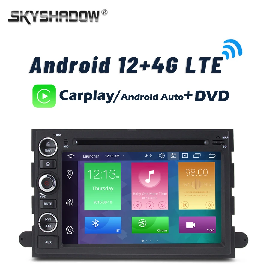 Car DVD Player Carplay DSP 4G LTE Android 12.0 8G+128G GPS Map WIFI RDS Radio Bluetooth For Ford Fusion Explorer Edge Expedition