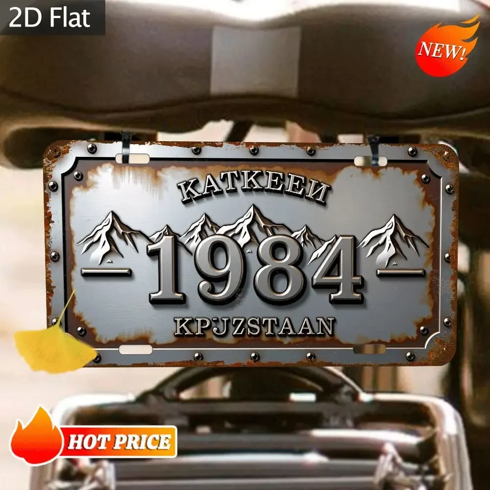 2D Flat - [Open ]2D Flat 1pc, (12*6 Inches/30*15 Cm), Retro Nostalgic Metal Decorative Plaque, Living Room, Restaurant, Office,