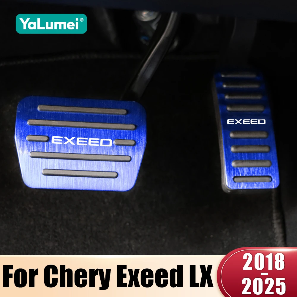 لشيري EXEED LX 2018-2020 2021 2022 2023 2024 2025 الألومنيوم دواسات السيارة القدم دواسة الفرامل الغاز مسرع Clucth منصات عدم الانزلاق