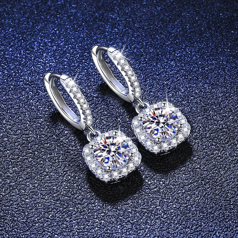 SEMNI 1.0/2.0/4.0/6.0ct Moissanite Diamond Drop Earrings for Women Ruby Sapphire Emerald Wedding Jewelry 925 Sterling Silver