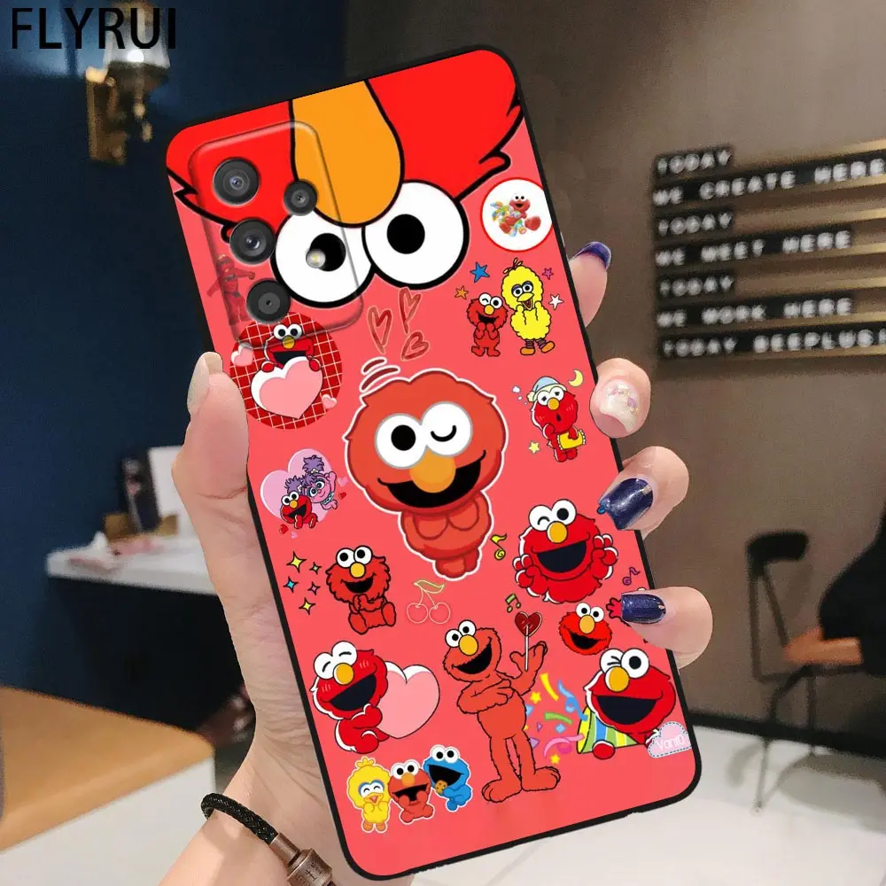 Custodia per telefono per Samsung S7 S8 S9 S10 4G Lite S10e S20 S21 FE S22 S23 Plus custodia Ultra 5G Capa Para Cute Cookies ELMO Sesame Street