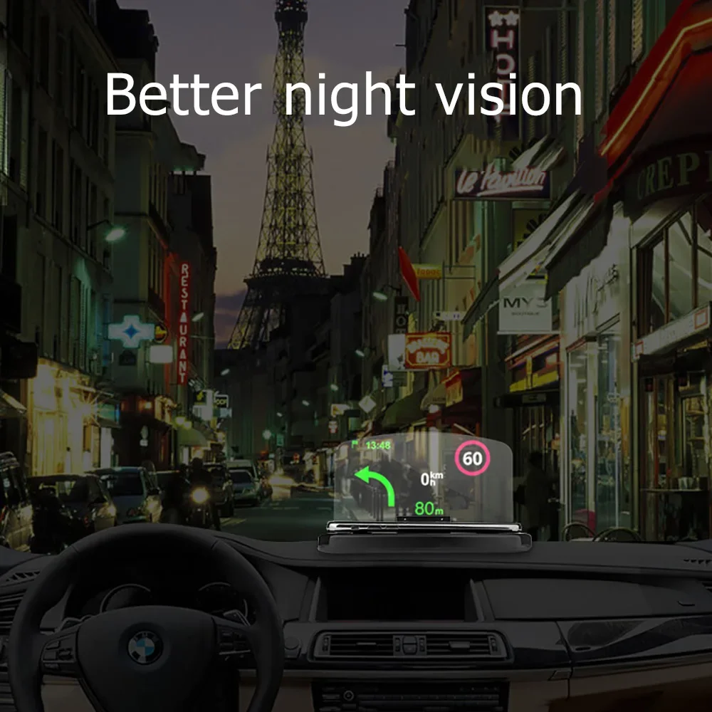 Car Display HUD Mobile Phone Holder Multifunctional Car Navigator For iPhone Samsung Huawei Headup Projection Navigation Bracket