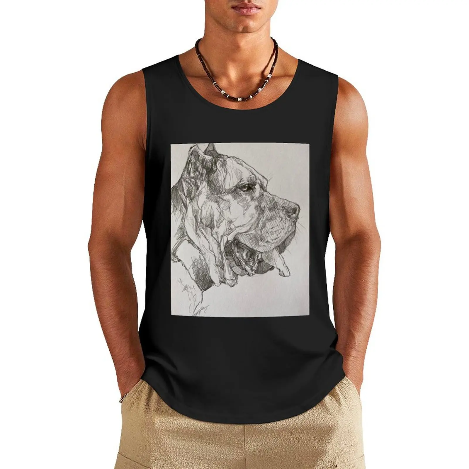 Presa Canario Perro de Presa Canario Canary Mastiff Tank Top sleeveless shirt man gym Sports shirt man male top