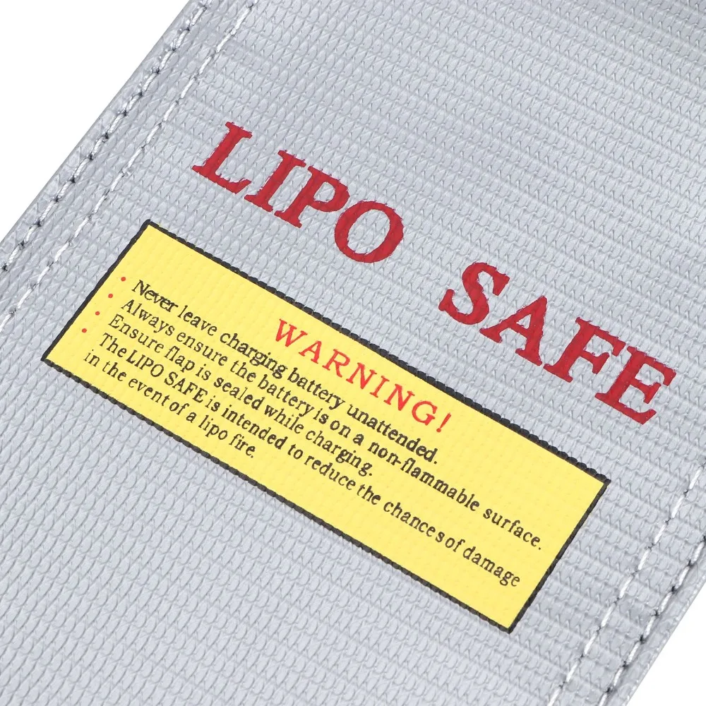 Heat-resistant 10*20CM Lithium Battery Bag PVC/Cotton/Glass Fiber Silver RC Battery Pouch Fireproof Battery Bag RC Model Use