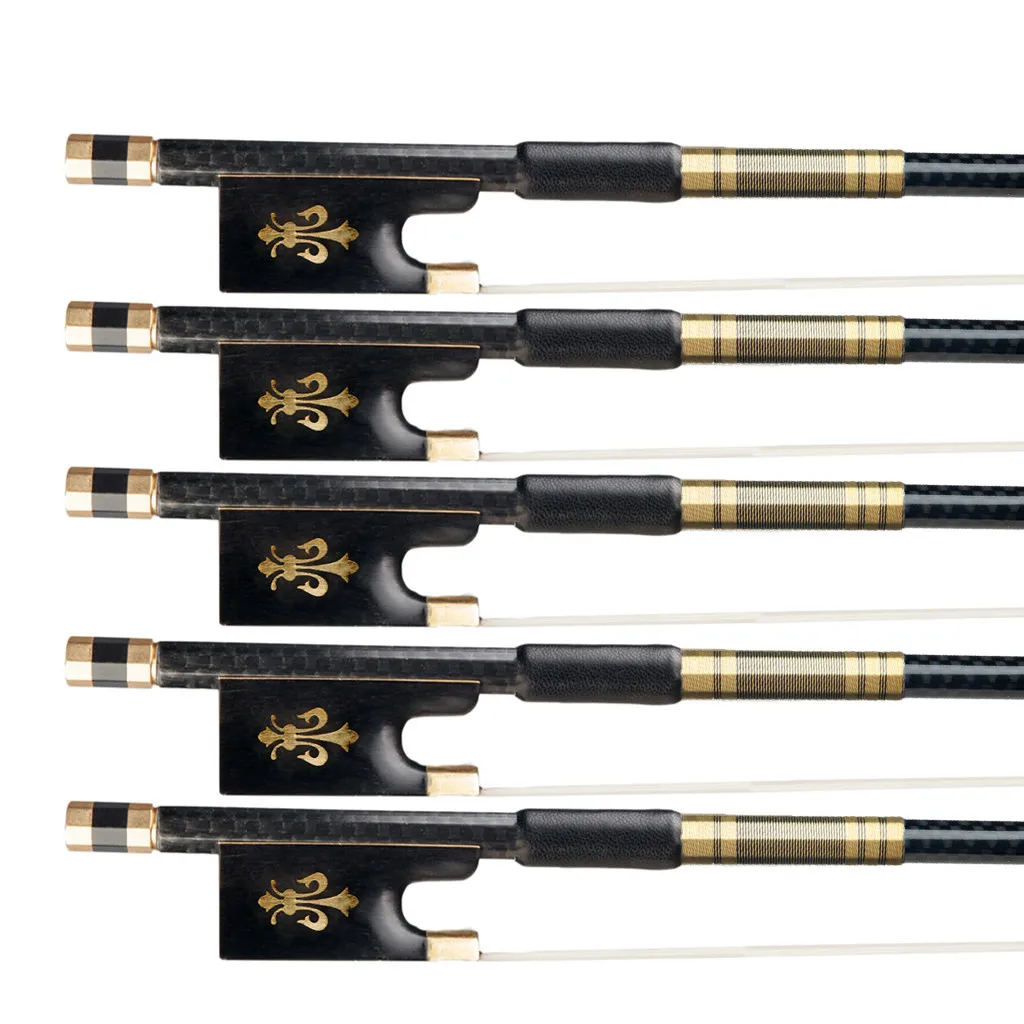 

5PCS Carbon Fiber Violin Bow 4/4 Violin Bow Acoustic Violin Bow Fiddle Bow Ebony Fleur-De-Lys Frog Violin Accessories