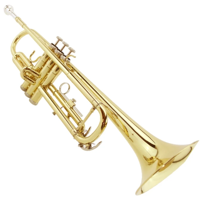 High-Grade Gold Lacquer Bb Key Trumpet Beginner Entry Level Trumpet Instrument