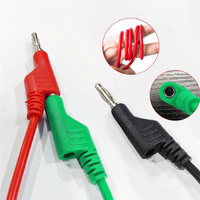 AT29-P1036 5PCS 4Mm Copper Banana Plug To Banana Plug Multimeter Test Leads Soft PVC Cable 1M Wire 1000V 15A
