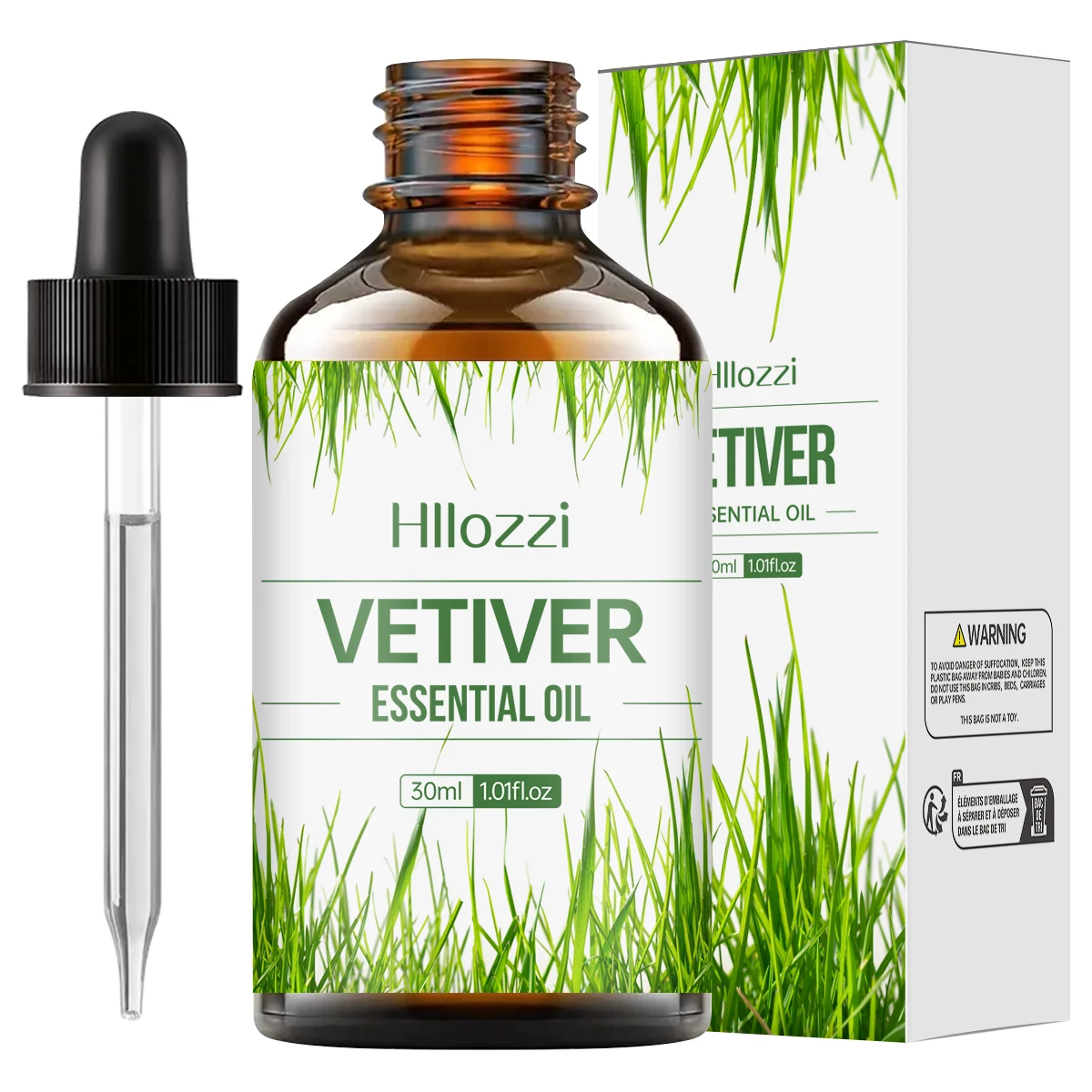 30ml Vetiver Essential Oil Pure Essential Oil Relieve Stress Suitable for Aromatherapy Candles Car Diffuser Humidifier