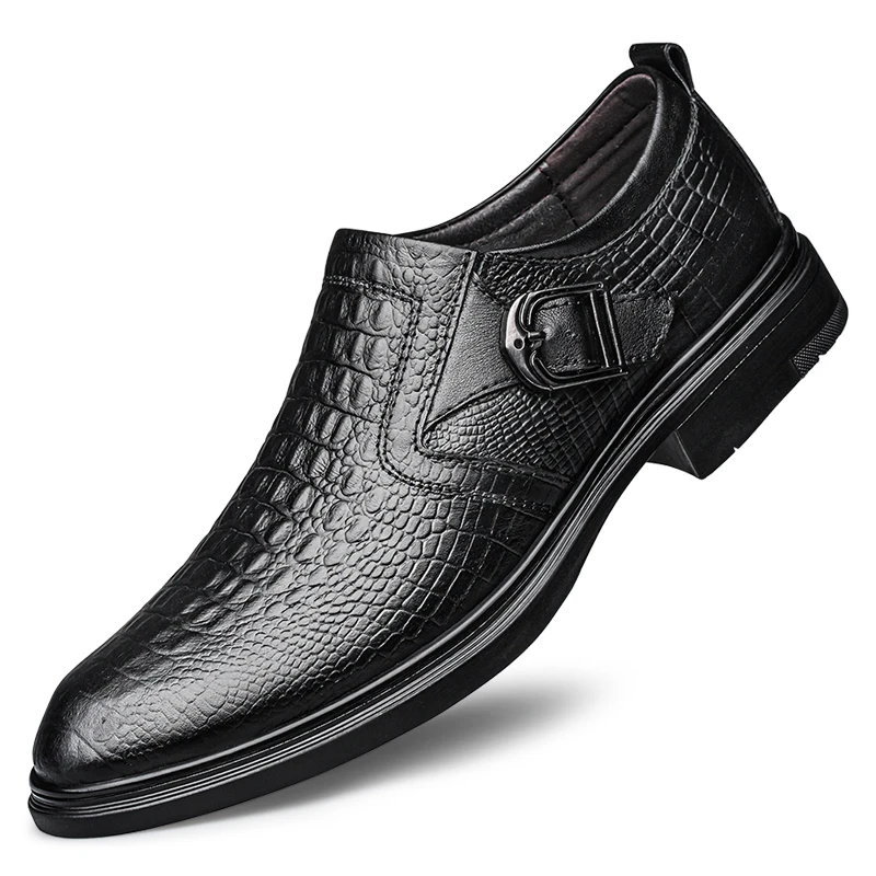 

Business Formal Shoes Genuine Leather Men Derby Shoes Thick Sole Men Casual shoes Black Men Leather Shoe