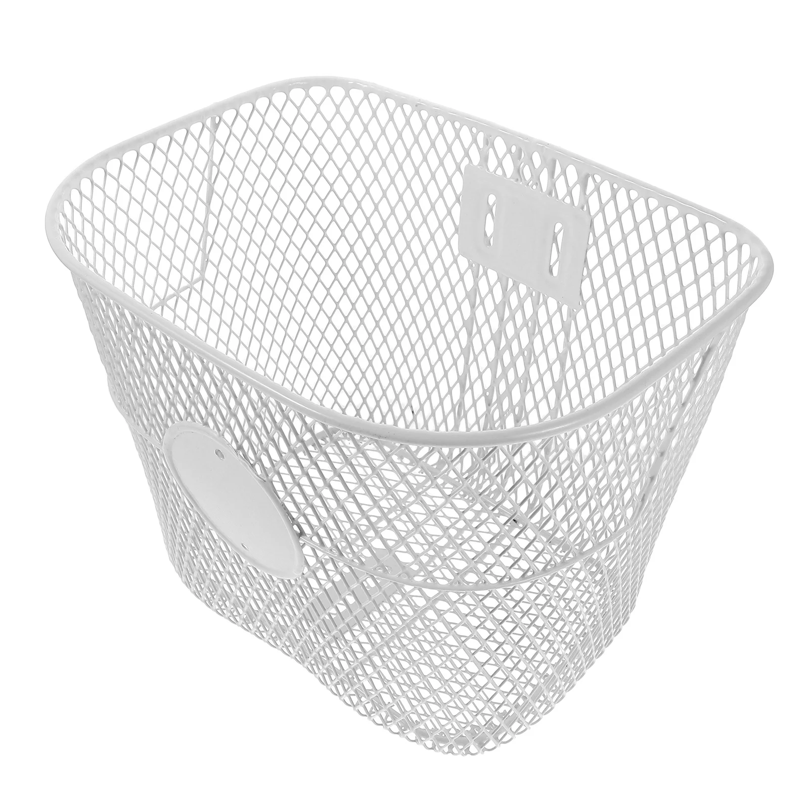 

Retro Mesh Bicycle Front Basket For Electric Scooters Lightweight White Metal Handlebar Storage Basket For