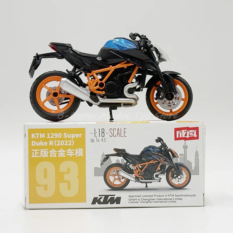 

1:18 литая под давлением модель мотоцикла, игрушка KTM 1290 SuperDuke R, миниатюрная копия